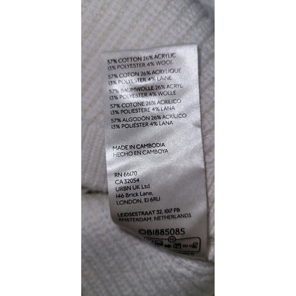 Maeve Anthropologie Womens Knit Sweater XS White Turtleneck Coastal - Picture 4 of 4